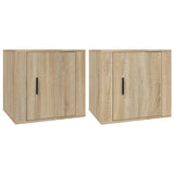 Bedside Cabinets 2 pcs Sonoma Oak 50x39x47 cm - Front View
