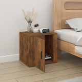 Bedside Cabinet Smoked Oak 50x39x47 cm - Side View