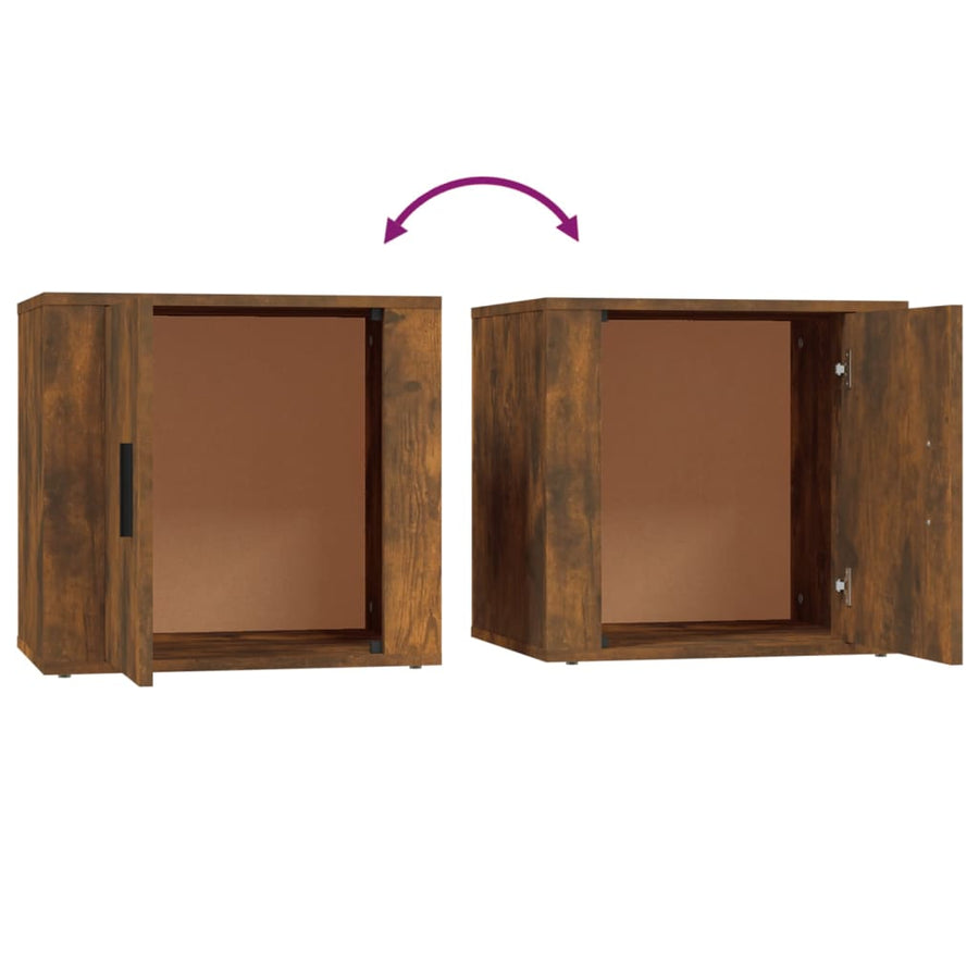 Bedside Cabinet Smoked Oak 50x39x47 cm