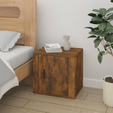 Bedside Cabinets 2 pcs Smoked Oak 50x39x47 cm - Side View