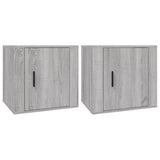 Bedside Cabinets 2 pcs Grey Sonoma 50x39x47 cm - Front View