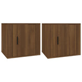 Bedside Cabinets 2 pcs Brown Oak 50x39x47 cm - Front View