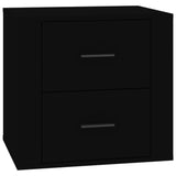 Bedside Cabinet Black 50x39x47 cm - Front View