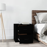 Bedside Cabinet Black 50x39x47 cm - Side View