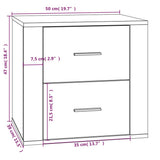 Bedside Cabinet Black 50x39x47 cm