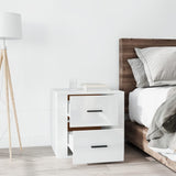 Bedside Cabinet High Gloss White 50x39x47 cm - Side View