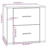 Bedside Cabinet High Gloss White 50x39x47 cm