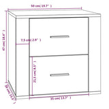 Bedside Cabinet High Gloss White 50x39x47 cm - Extra Image