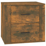 Bedside Cabinet Smoked Oak 50x39x47 cm - Front View