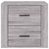 Bedside Cabinet Grey Sonoma 50x39x47 cm - Rear View