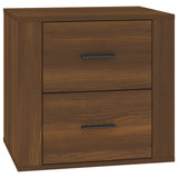 Bedside Cabinet Brown Oak 50x39x47 cm - Front View