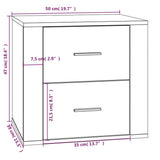 Bedside Cabinet Brown Oak 50x39x47 cm