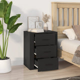Bedside Cabinet Black 50x36x60 cm Engineered Wood - Side View