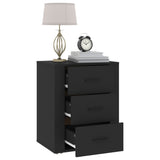 Bedside Cabinet Black 50x36x60 cm Engineered Wood - 45-Degree Angle