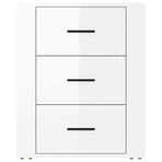 Bedside Cabinet High Gloss White 50x36x60 cm Engineered Wood