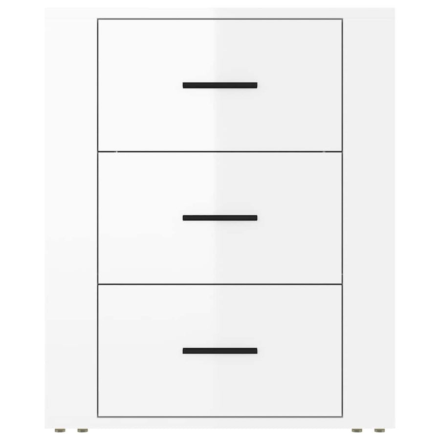 Bedside Cabinet High Gloss White 50x36x60 cm Engineered Wood