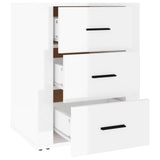 Bedside Cabinet High Gloss White 50x36x60 cm Engineered Wood - Close-Up Angle