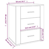 Bedside Cabinet High Gloss White 50x36x60 cm Engineered Wood