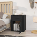 Bedside Cabinet Black 50x36x60 cm Engineered Wood - Side View