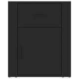Bedside Cabinet Black 50x36x60 cm Engineered Wood