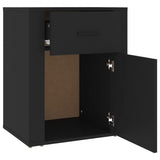 Bedside Cabinet Black 50x36x60 cm Engineered Wood - Close-Up Angle