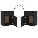 Bedside Cabinet Black 50x36x60 cm Engineered Wood - Extra Image