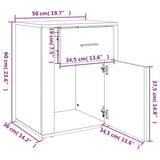 Bedside Cabinet Black 50x36x60 cm Engineered Wood - Extra Image