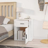 Bedside Cabinet High Gloss White 50x36x60 cm Engineered Wood - Side View