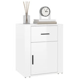 Bedside Cabinet High Gloss White 50x36x60 cm Engineered Wood - Top-Down View