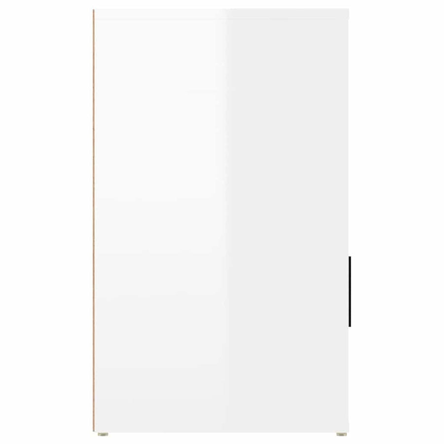 Bedside Cabinet High Gloss White 50x36x60 cm Engineered Wood