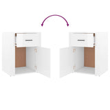 Bedside Cabinet High Gloss White 50x36x60 cm Engineered Wood