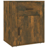 Bedside Cabinet Smoked Oak 50x36x60 cm Engineered Wood - Front View