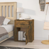 Bedside Cabinet Smoked Oak 50x36x60 cm Engineered Wood - Side View