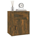 Bedside Cabinet Smoked Oak 50x36x60 cm Engineered Wood - Top-Down View
