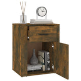 Bedside Cabinet Smoked Oak 50x36x60 cm Engineered Wood - 45-Degree Angle