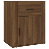 Bedside Cabinet Brown Oak 50x36x60 cm Engineered Wood - Front View