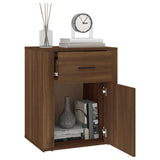 Bedside Cabinet Brown Oak 50x36x60 cm Engineered Wood - 45-Degree Angle