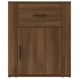 Bedside Cabinet Brown Oak 50x36x60 cm Engineered Wood - Rear View