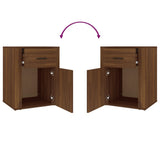 Bedside Cabinet Brown Oak 50x36x60 cm Engineered Wood