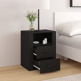 Bedside Cabinet Black 50x36x60 cm Engineered Wood - Side View