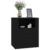 Bedside Cabinet Black 50x36x60 cm Engineered Wood - Top-Down View