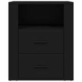 Bedside Cabinet Black 50x36x60 cm Engineered Wood