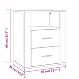 Bedside Cabinet Black 50x36x60 cm Engineered Wood - Extra Image