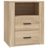 Bedside Cabinet Sonoma Oak 50x36x60 cm Engineered Wood - Front View