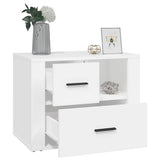 Bedside Cabinet White 60x36x45 cm Engineered Wood - 45-Degree Angle