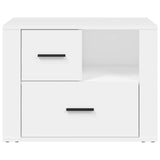 Bedside Cabinet White 60x36x45 cm Engineered Wood - Rear View