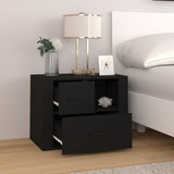 Bedside Cabinet Black 60x36x45 cm Engineered Wood - Side View
