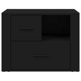 Bedside Cabinet Black 60x36x45 cm Engineered Wood - Close-Up Angle