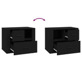 Bedside Cabinet Black 60x36x45 cm Engineered Wood - Low Angle
