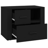 Bedside Cabinet Black 60x36x45 cm Engineered Wood - Extra Image
